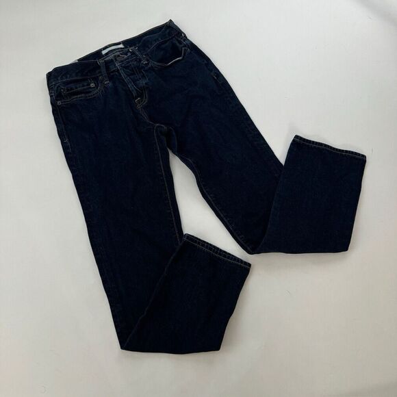 Abercrombie & Fitch Men's Slim Straight Denim Blue Jeans 26x30 (28x28.5) Dark - Picture 5 of 10